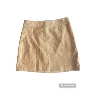 J. Crew Preppy Classic Academia Corduroy Mini Skirt Mustard Yellow Back Zip 4